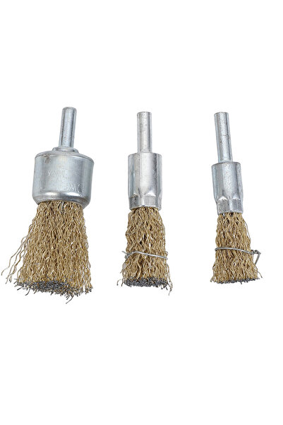 Lawazim Wire End Brush Set 3Pcs - Metal Brushes for Rust & Paint Removal Cleaning