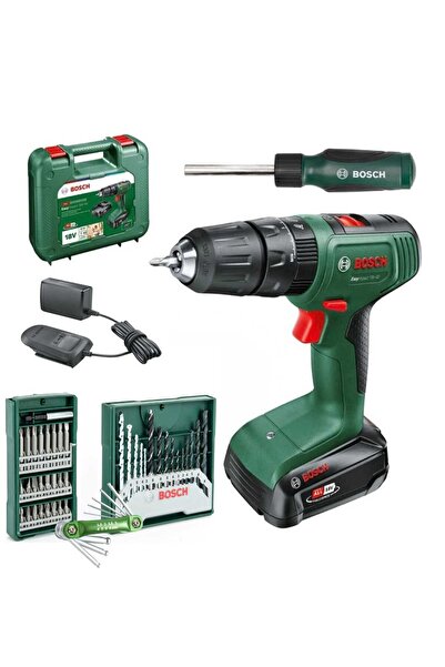 Bosch 18V-40 Akülü Vidalama (TEK) Batarya 2 Ah, 41 Parça Allen Takımı ve Torn...