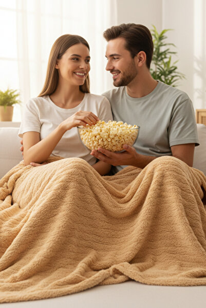 ELİTOL Cozyline Wellsoft Tv Blanket 100X180 – Honey Beige