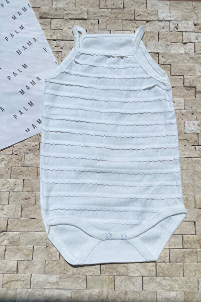 PALMMAMA 100% Cotton Newborn Baby Girl White Snap-On Bodysuit