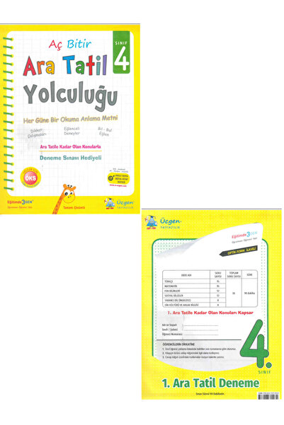 Efsane Yayınları 4.Sınıf Üçgen Ara Tatil Yolculuğu AÇ BİTİR + 4.Sınıf Üçgen 1. Ara Tatil Deneme / 2 Kitapcık SET