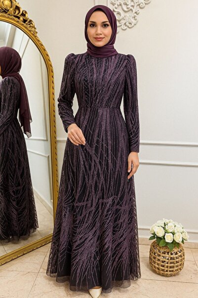 KADİR KORKMAZ GİYİM Kalem Model Astarlı Tesettür Abiye Elbise
