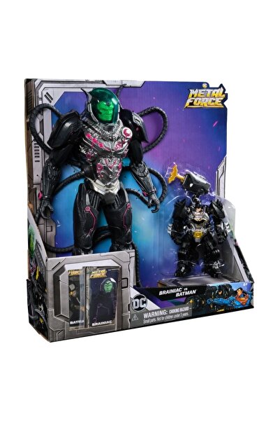 DC Comics Metal Force – Set of 2 Brainiac vs Batman figures with accessories, Multicolor, 4 years+