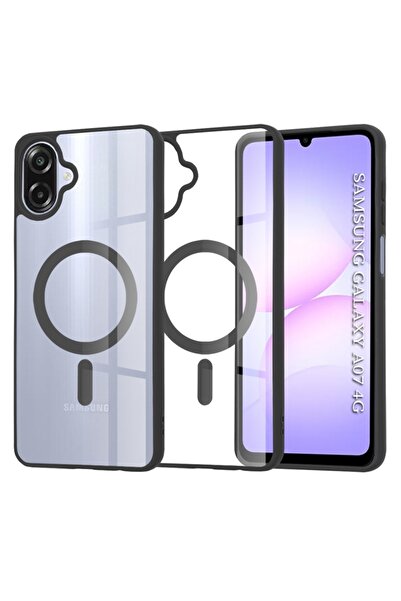 SKYDDAR INNOVATION Case compatible with Samsung Galaxy A07 4G, Silicone MagSafe Pro, sticker set, Black