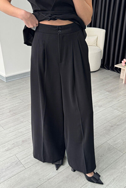 My Blog Siyah Pileli Bol Paça Pantolon