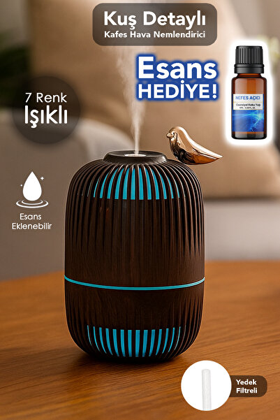 mimtec Kafes Model Hava Nemlendirici - 280ml Işıklı Aroma Difüzörü Humidifier...