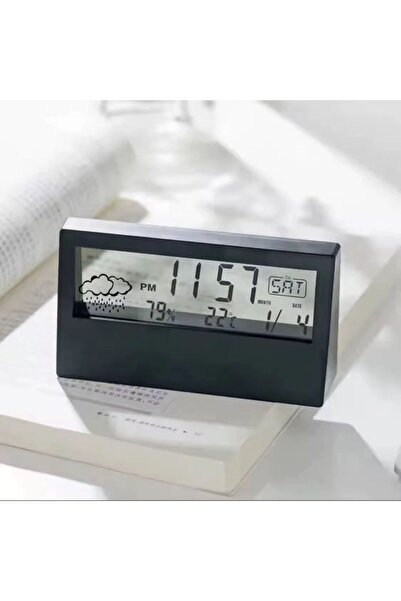 BENT Yeni Nesil Işıklı Şeffaf Görünümlü Masa Saati