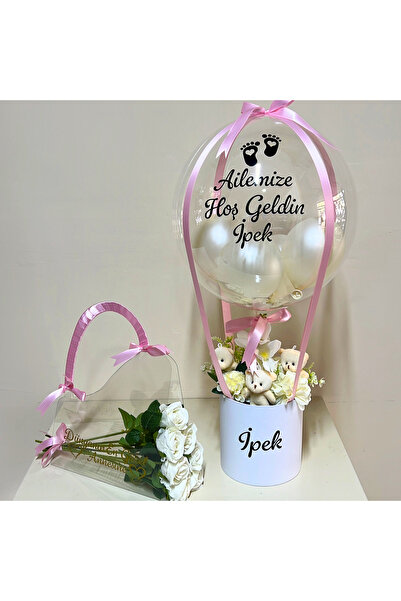 GözdeParti Yeni Doğan Beyaz Balon Kutusu Anne Hediyesi