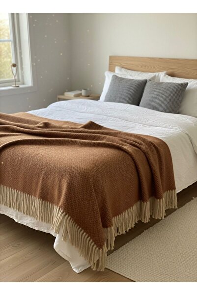 ERDİLHOME Balıksırtı Scotch Çift Kişilik Battaniye Kiremit