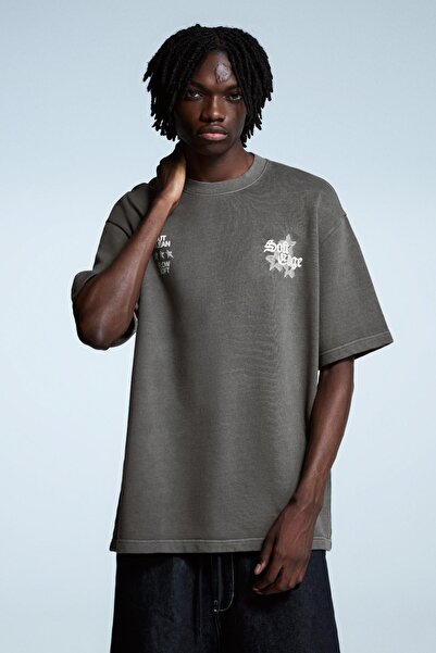 Bershka Short sleeve sweatshirt print T-shirt