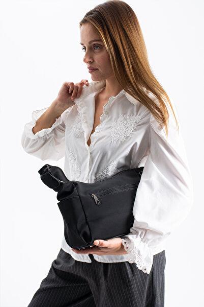 Sanmorris 1434 Multi-Compartment Faux Leather Shoulder Bag with Adjustable Crossbody Strap