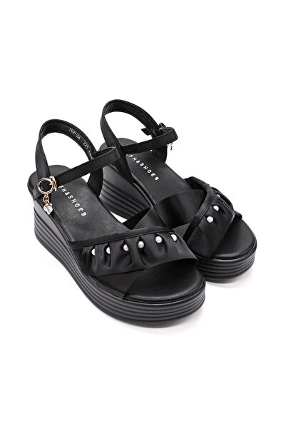 Tmall Women's sandals, With platform, Made of ecological leather, 102-26, Black