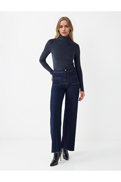 Jimmy Key Antrasit Dar Kesim Balıkçı Yaka Triko Kazak