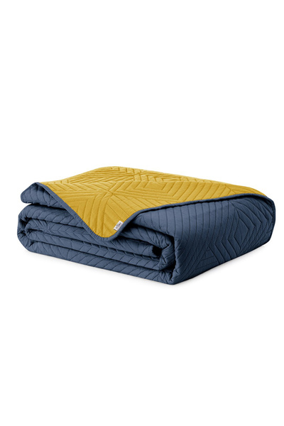 Amelia Home Microfiber quilted bedspread, Softa, 70 g/sqm, 170x270 cm, Indigo/Yellow