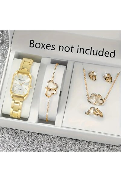 Ayzen şık kare kadın saat & takı seti
