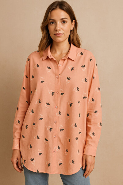 HAFSANUR Tulip Patterned Long Shirt