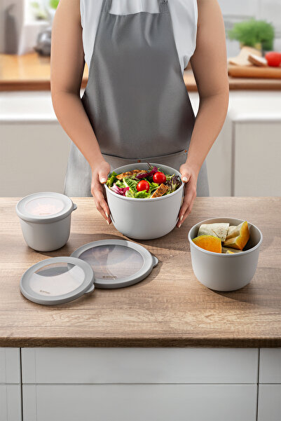 Emsan Lora 3-Piece Storage Container Gray