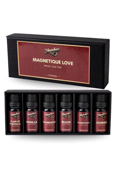 Magnetique Set of 6 Aromatherapy Essential Oils, Magnetique Love, essences of love, authentic connection, 6x10ml