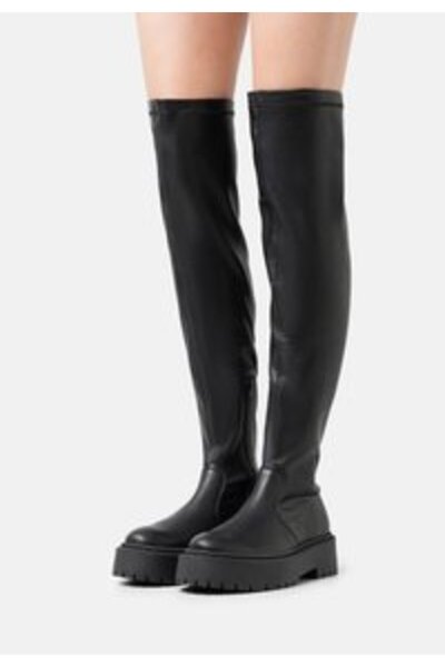 Steve Madden ESMEE - Platform overknee boots - black