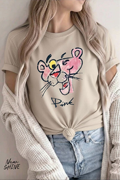 New Shine Pantera cu imprimeu supradimensionat tricou