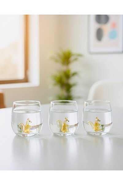 Arsglass Cam Sincap Figürlü Kahve Yanı Su Bardağı 2li