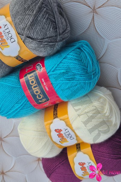 Kent Pazarı Set de fire pentru tricotat, 4 piese, pentru șosete până la gleznă, eșarfă și bebeluși, culori mixte