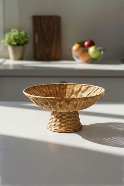 Bayev Favorite 9126 Rattan Ayaklı Meyvelik Dekoratif Hasır Sunumluk