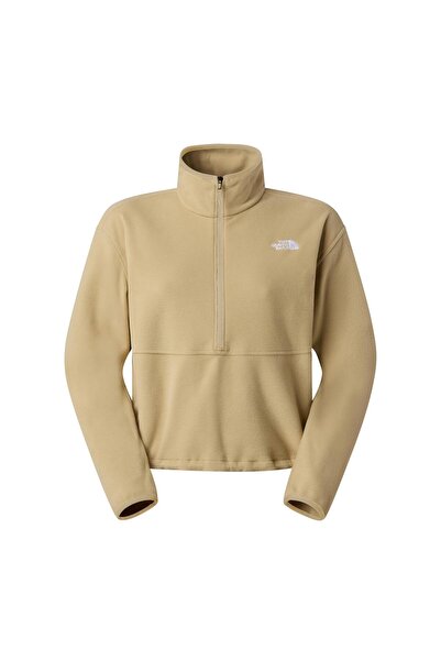 THE NORTH FACE F0A8D2Clk51-R W Glacier Fleece 1-2 Zip Short Jacket Women's Sweatshirt Cream