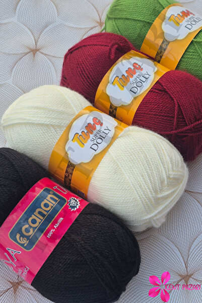 Kent Pazarı Patik Ipi Seti Örgü İpi Atkı Bebe İplikleri El Örgü İpliği -4 Adet- Karışık Renk