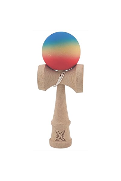 OEM Kendama X Original Professional, Lemn, Mâner Cauciucat, 18 cm, Roșu/Galbe...