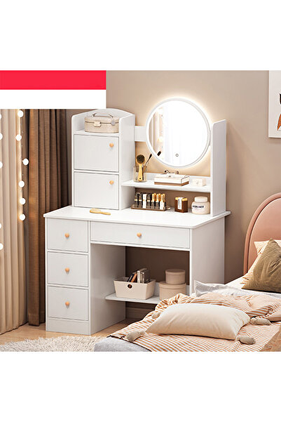 KEKE Makeup Vanity Table Dressing Table Flip Mirror 80*40*130 cm