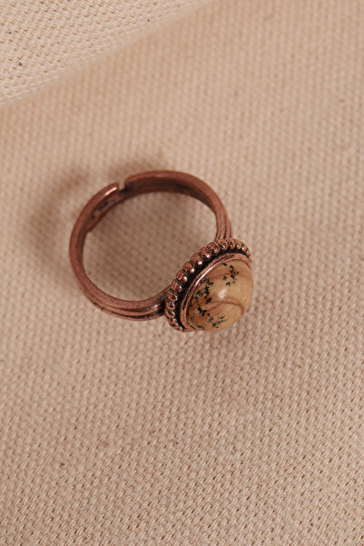 Süspüs Accessories Adjustable Authentic Ring with Brown Jasper Stone