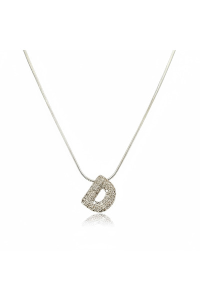 Butik Zirkon Taşlı D Harfli Kolye