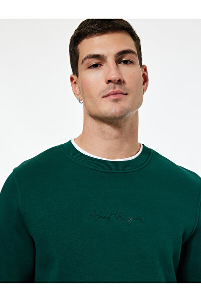 Koton Regular Fit Cotton Viscose Blend Crew Neck Printed Sweatshirt