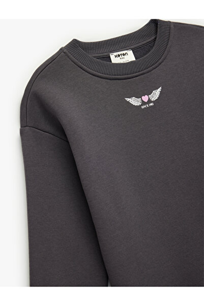 Koton Long Sleeve Crew Neck Printed Sweatshirt