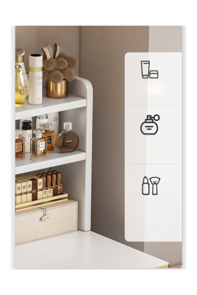 KEKE Makeup Vanity Table Dressing Table Flip Mirror With Drawers 100 cm