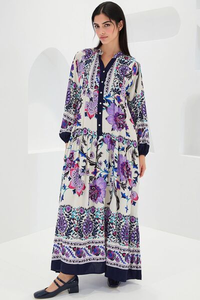 Hiccup Bdart Lined V-Neck Maxi Dress