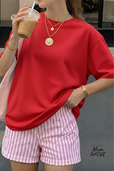 New Shine Безпринтна оверсайз унісекс футболка