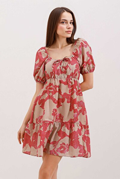 Hiccup Bdart Square Neck with Belt Short Mini Dress