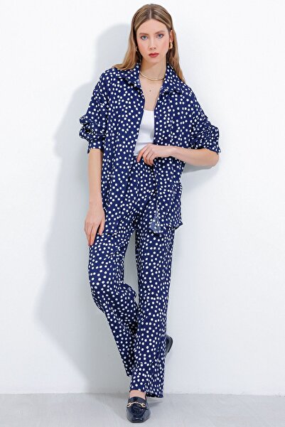 Hiccup Bdart Buttoned Long Sleeve Shirt & Pants Knitted Set