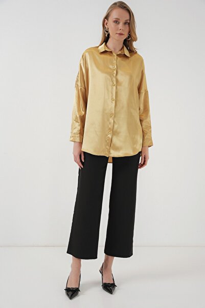 Hiccup Bdart Buttoned Oversize Satin Shirt