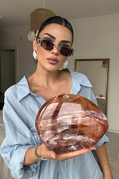 Eswomes حقيبة داملا موديل كون بوكس باللون البني