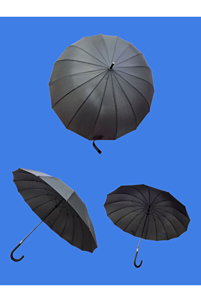 Rainwalker 16 Telli Ahşap Saplı Baston Model Fiber Gövde Rüzgar Korumalı Şemsiye