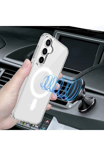 SKYDDAR INNOVATION Case for Samsung Galaxy S24, MagSafe Pro silicone, sticker set, Transparent