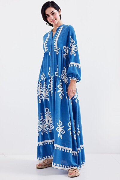 Hiccup Bdart Lined V-Neck Maxi Dress