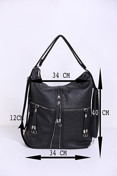 byFOX Fashion Casual Top-Handle Bag with Double Compartments, 4 Compartments, Front Zipper Detail, Backpack Shoulder Bag Width: 39 cm Length: 34 cm Bottom: 11 cm