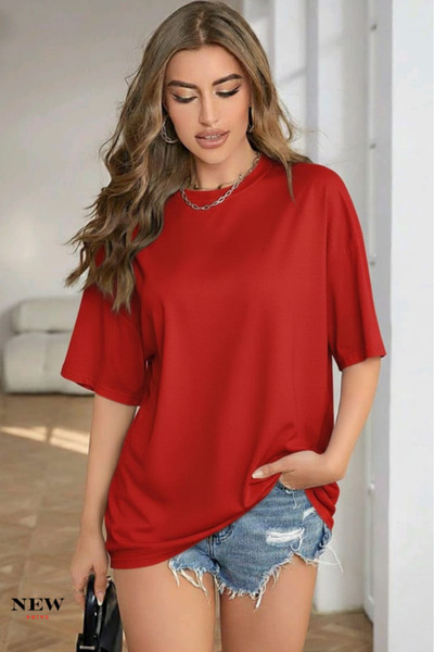 New Shine Μπλουζάκι Unisex oversized χωρίς στάμπα