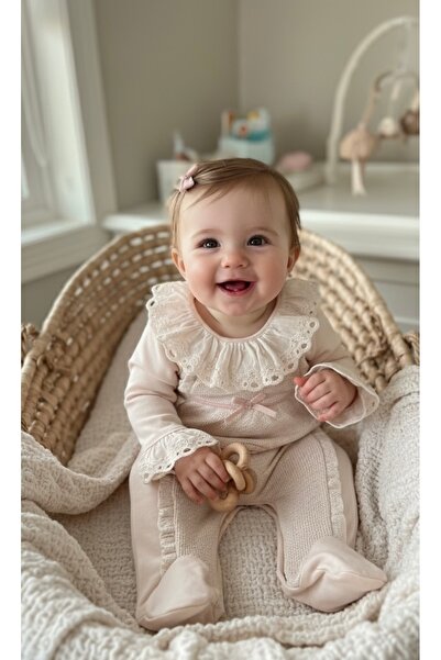 Florijee Somon Fisto Detaylı Kız Bebek Tulumu