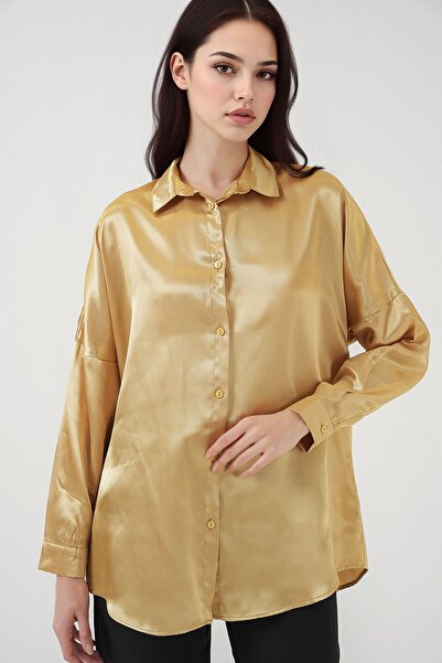 Hiccup Bdart Buttoned Oversize Satin Shirt