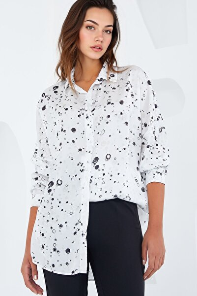 Hiccup Bdart Buttoned Oversize Satin Shirt